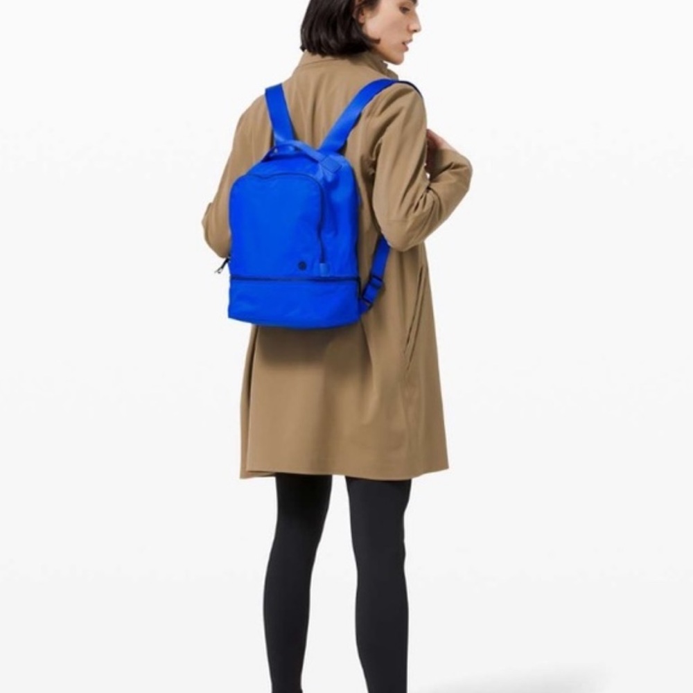 Lululemon city mini adventure backpack blue bell sold out rare multi pockets